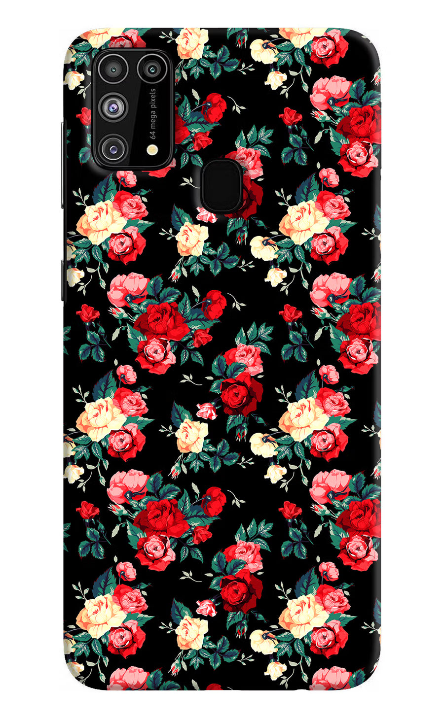 Rose Pattern Samsung M31/F41 Back Cover, Hard case