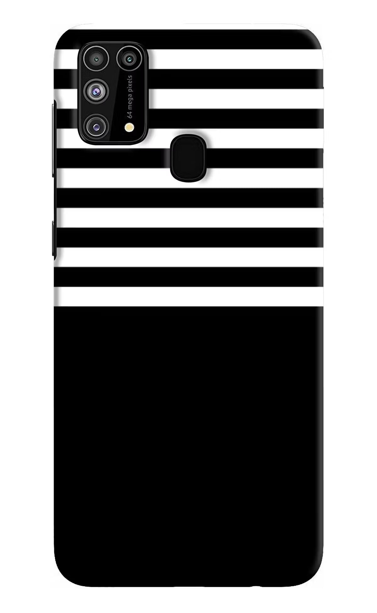 Black and White Print Samsung M31/F41 Hard Case Back Cover by Casekaro