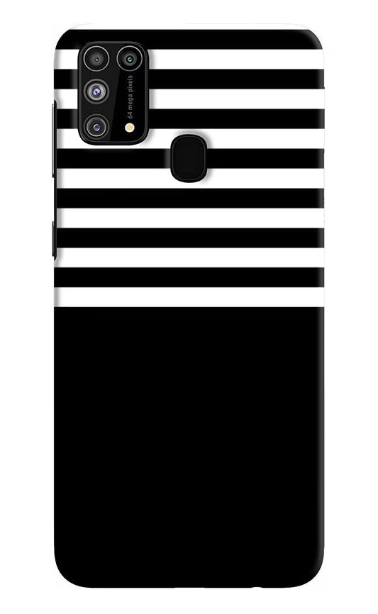Black and White Print Samsung M31/F41 Hard Case Back Cover by Casekaro