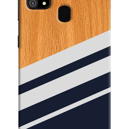Blue and white wooden Samsung M31/F41 Hard Case Back Cover by Casekaro