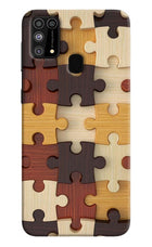 Wooden Puzzle Samsung M31/F41 Hard Case Back Cover by Casekaro