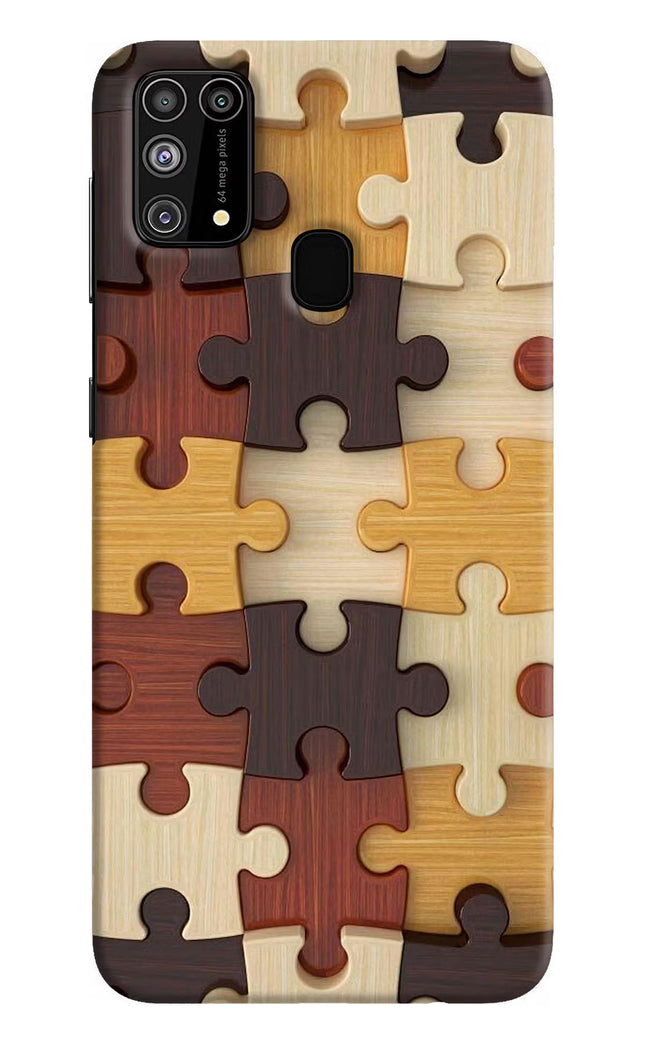 Wooden Puzzle Samsung M31/F41 Hard Case Back Cover by Casekaro