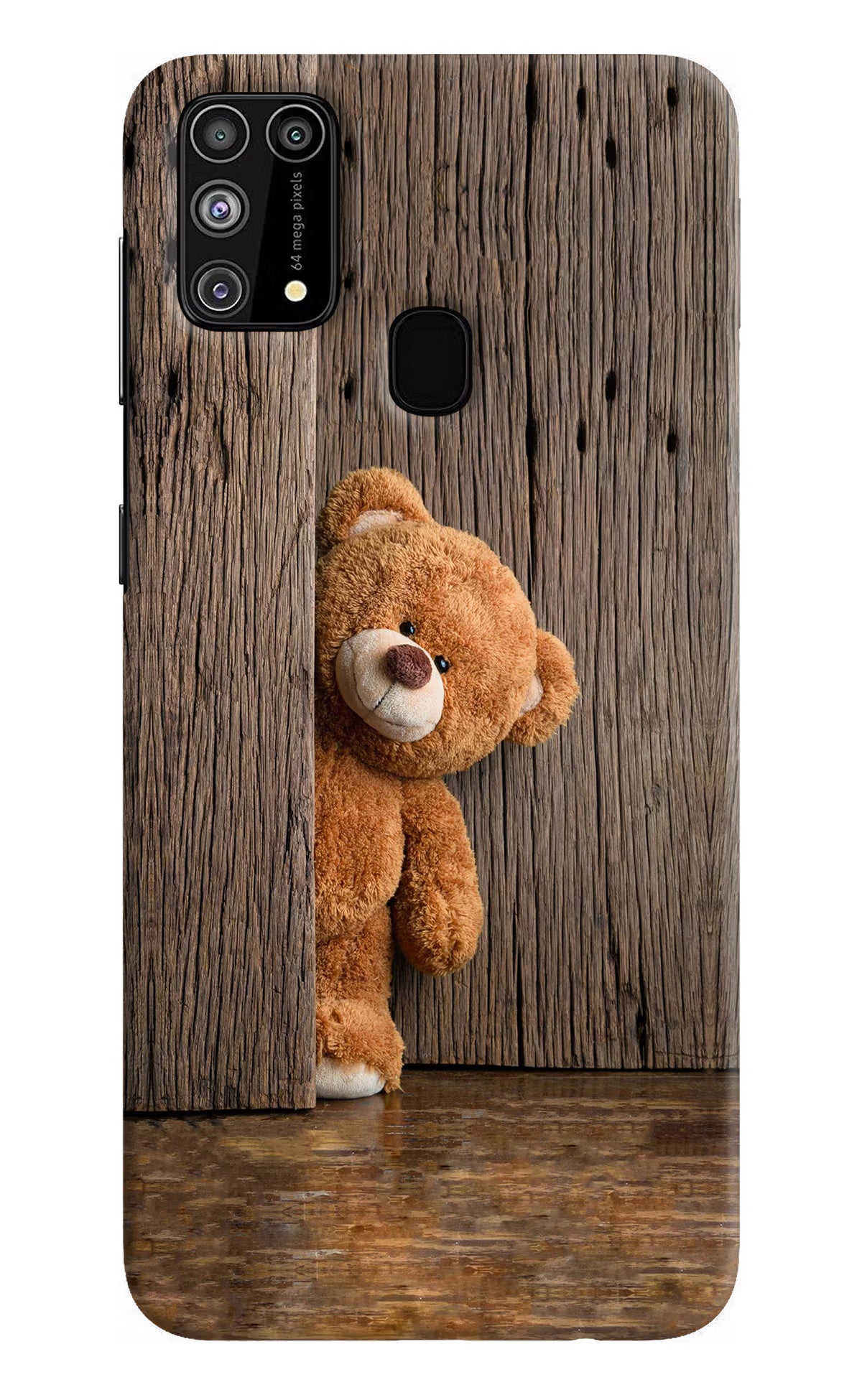 Teddy Wooden Samsung M31/F41 Hard Case Back Cover by Casekaro