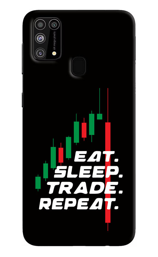 Eat Sleep Trade Repeat Samsung M31/F41 Hard Case Back Cover by Casekaro