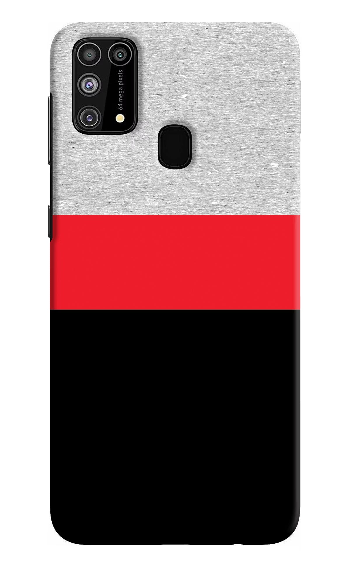 Tri Color Pattern Samsung M31/F41 Hard Case Back Cover by Casekaro