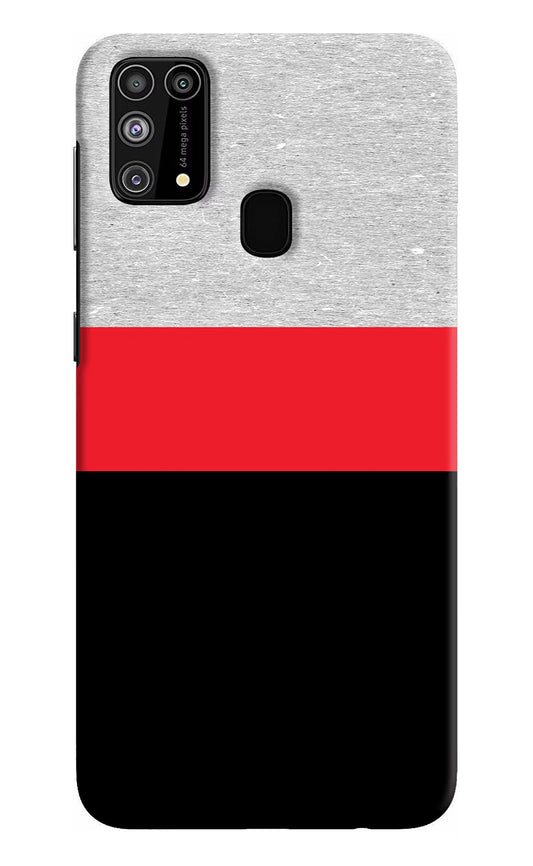 Tri Color Pattern Samsung M31/F41 Hard Case Back Cover by Casekaro
