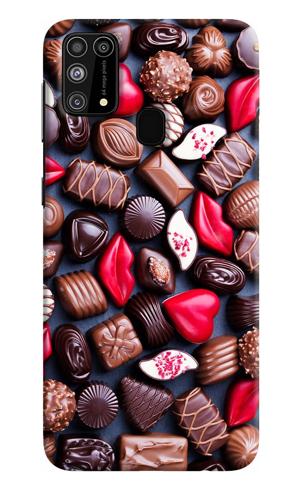 Chocolates Samsung M31/F41 Hard Case Back Cover by Casekaro