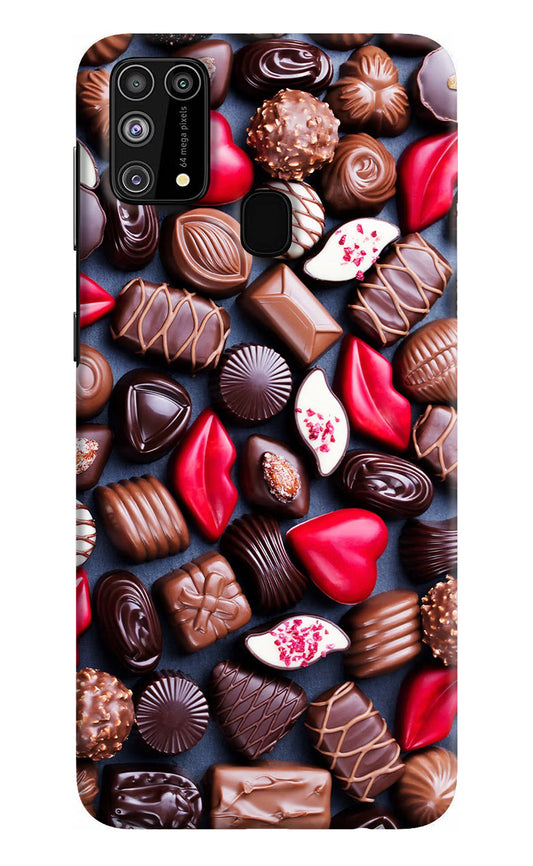 Chocolates Samsung M31/F41 Hard Case Back Cover by Casekaro