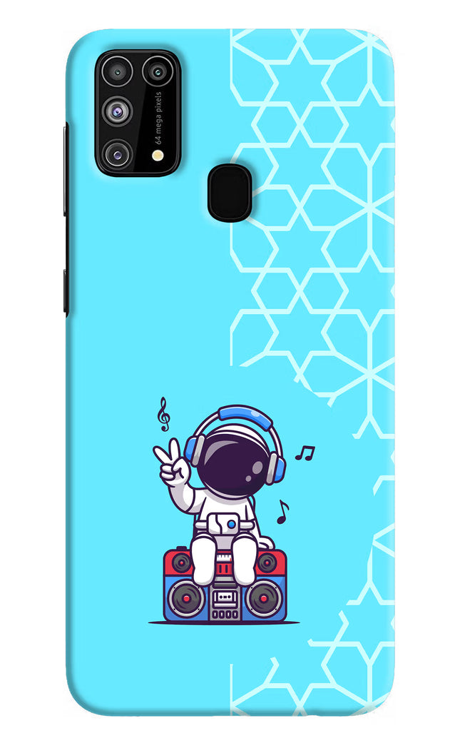 Cute Astronaut Chilling Samsung M31/F41 Hard Case Back Cover by Casekaro