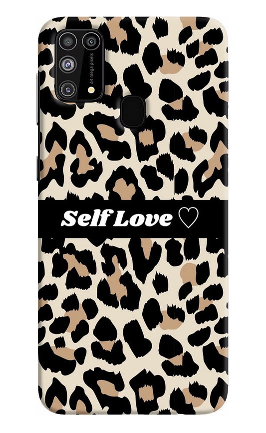 Leopard Print Self Love Samsung M31/F41 Hard Case Back Cover by Casekaro