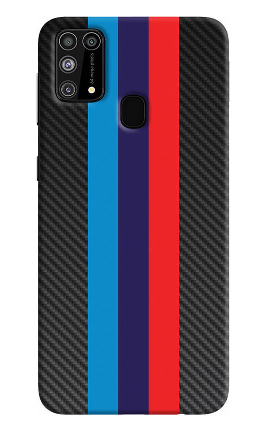 BMW Stripes Pattern Samsung M31/F41 Hard Case Back Cover by Casekaro