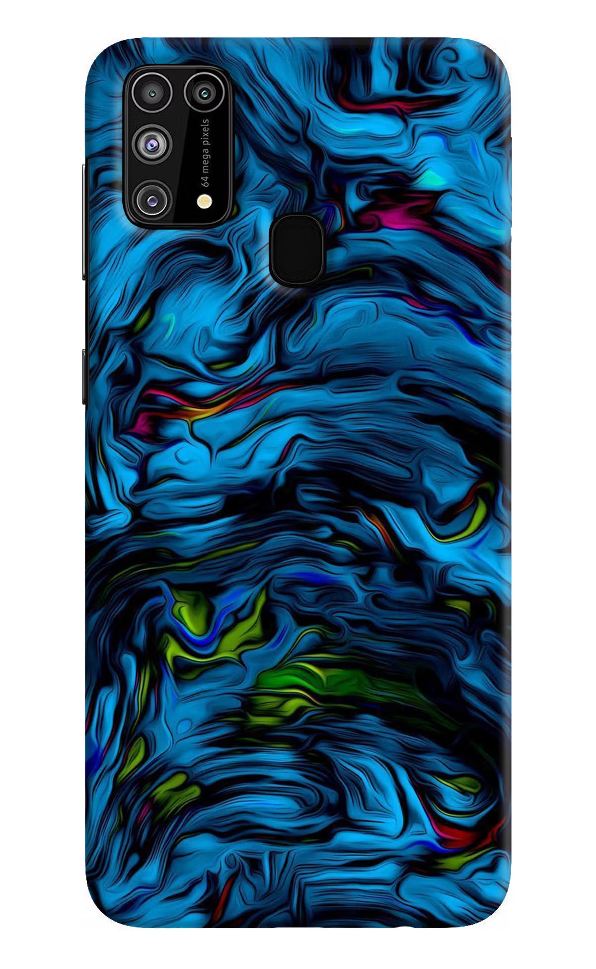 Dark Blue Abstract Samsung M31/F41 Hard Case Back Cover by Casekaro