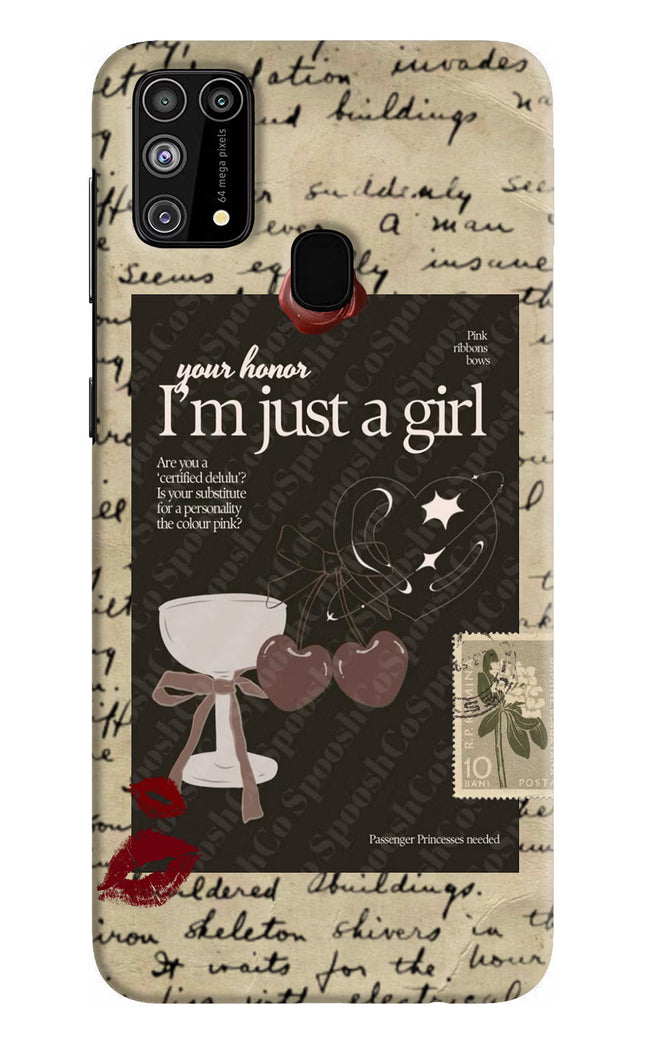 I am just a girl Samsung M31/F41 Hard Case Back Cover by Casekaro