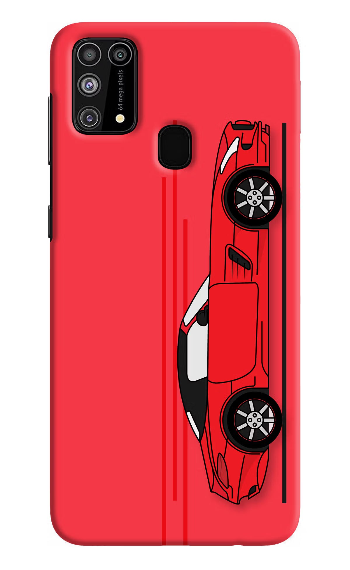 Red Velocity Samsung M31/F41 Hard Case Back Cover by Casekaro