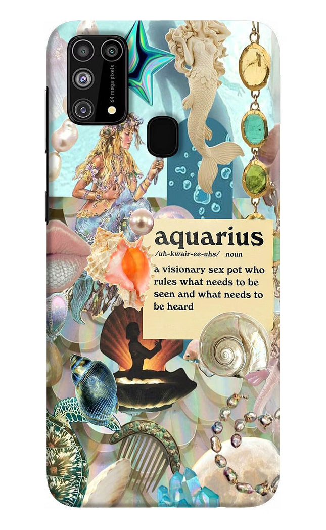 Aquarius Zodiac Samsung M31/F41 Hard Case Back Cover by Casekaro