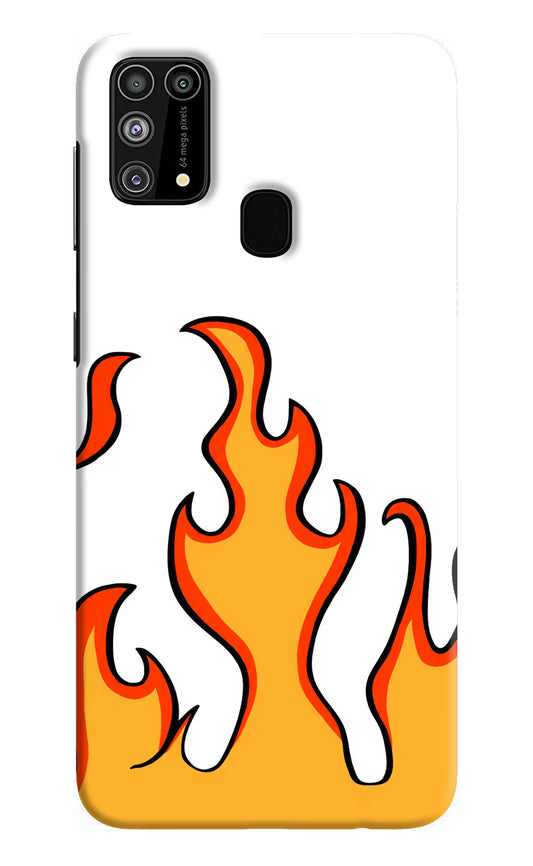 Fired Up – White Samsung M31/F41 Hard Case Back Cover by Casekaro