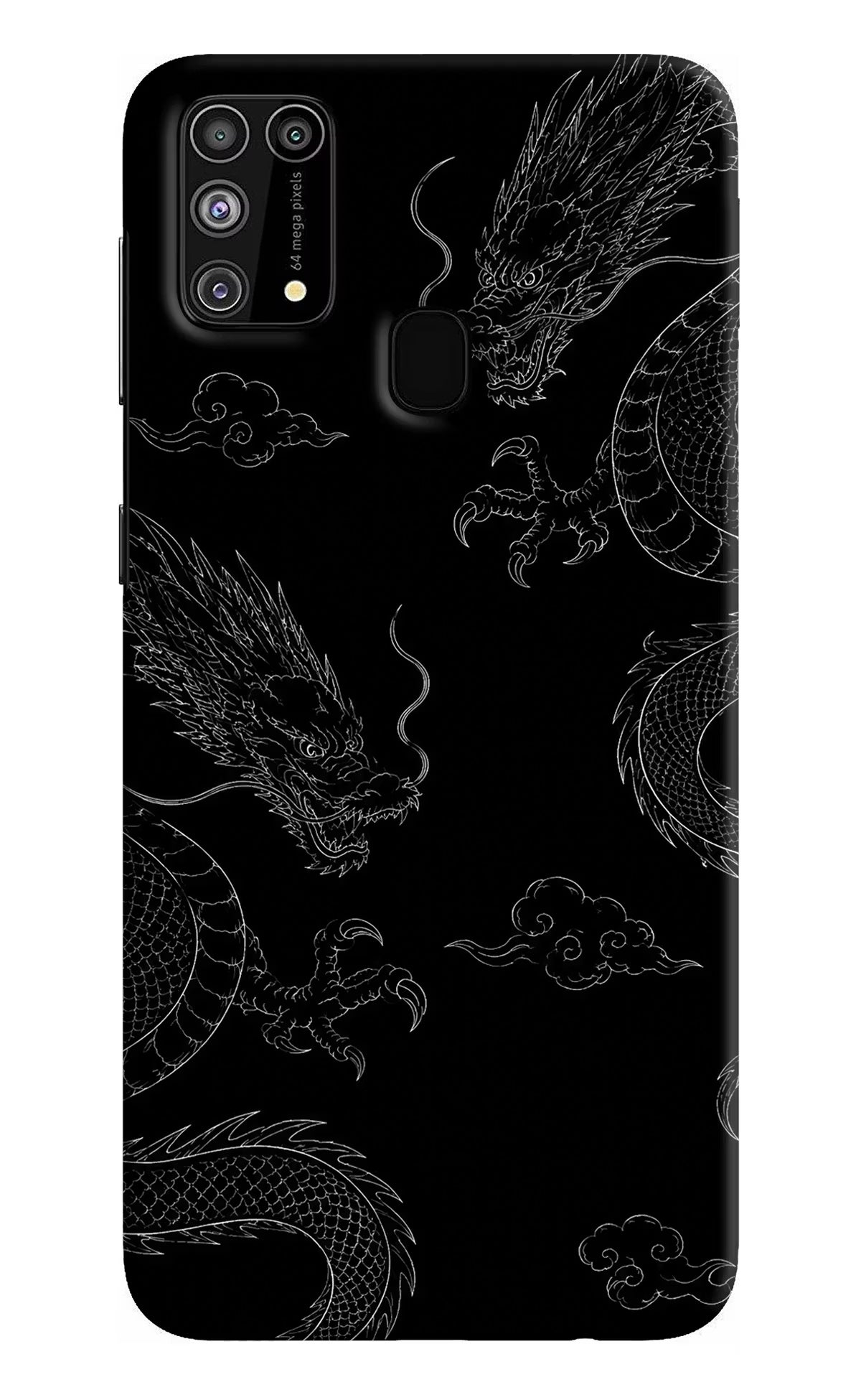 Twin Dragons Samsung M31/F41 Hard Case Back Cover by Casekaro