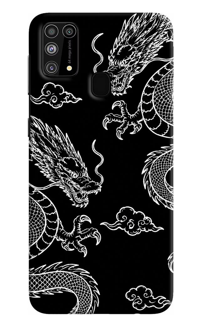 Twin Dragons Samsung M31/F41 Hard Case Back Cover by Casekaro