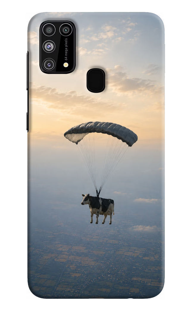 Skydiving Cow Samsung M31/F41 Hard Case Back Cover by Casekaro