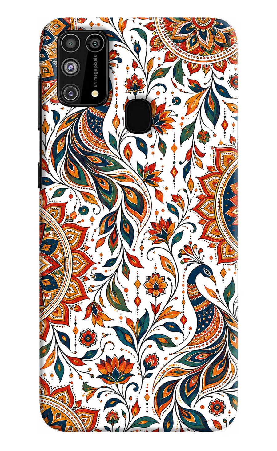 White Mayura Samsung M31/F41 Back Cover, Hard case