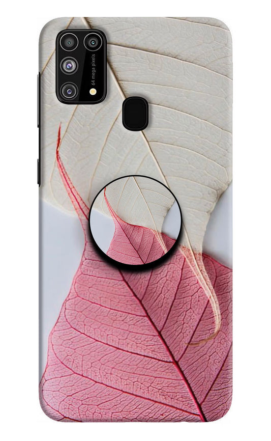 White Pink Leaf Samsung M31/F41 Pop Case by Casekaro