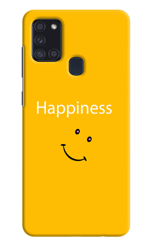 Happiness With Smiley Samsung A21s Hard Case Back Cover by Casekaro