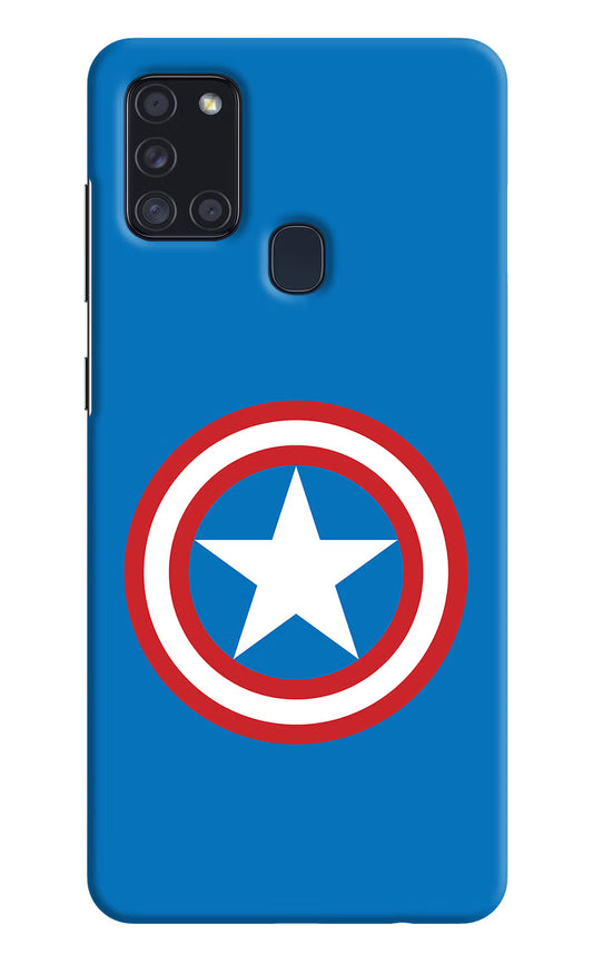 Captain America Logo Samsung A21s Hard Case Back Cover by Casekaro