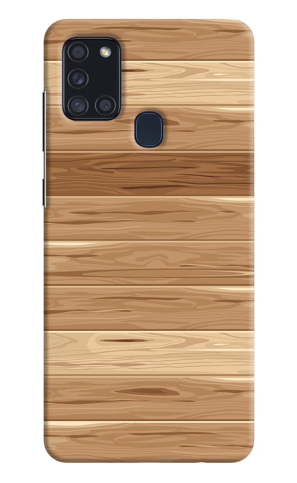 Wooden Vector Samsung A21s Hard Case Back Cover by Casekaro