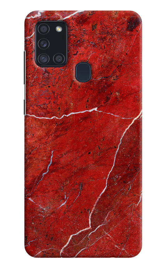 Red Marble Design Samsung A21s Hard Case Back Cover by Casekaro