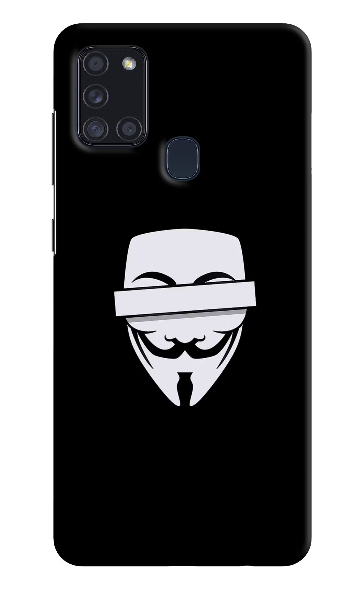 Anonymous Face Samsung A21s Hard Case Back Cover by Casekaro