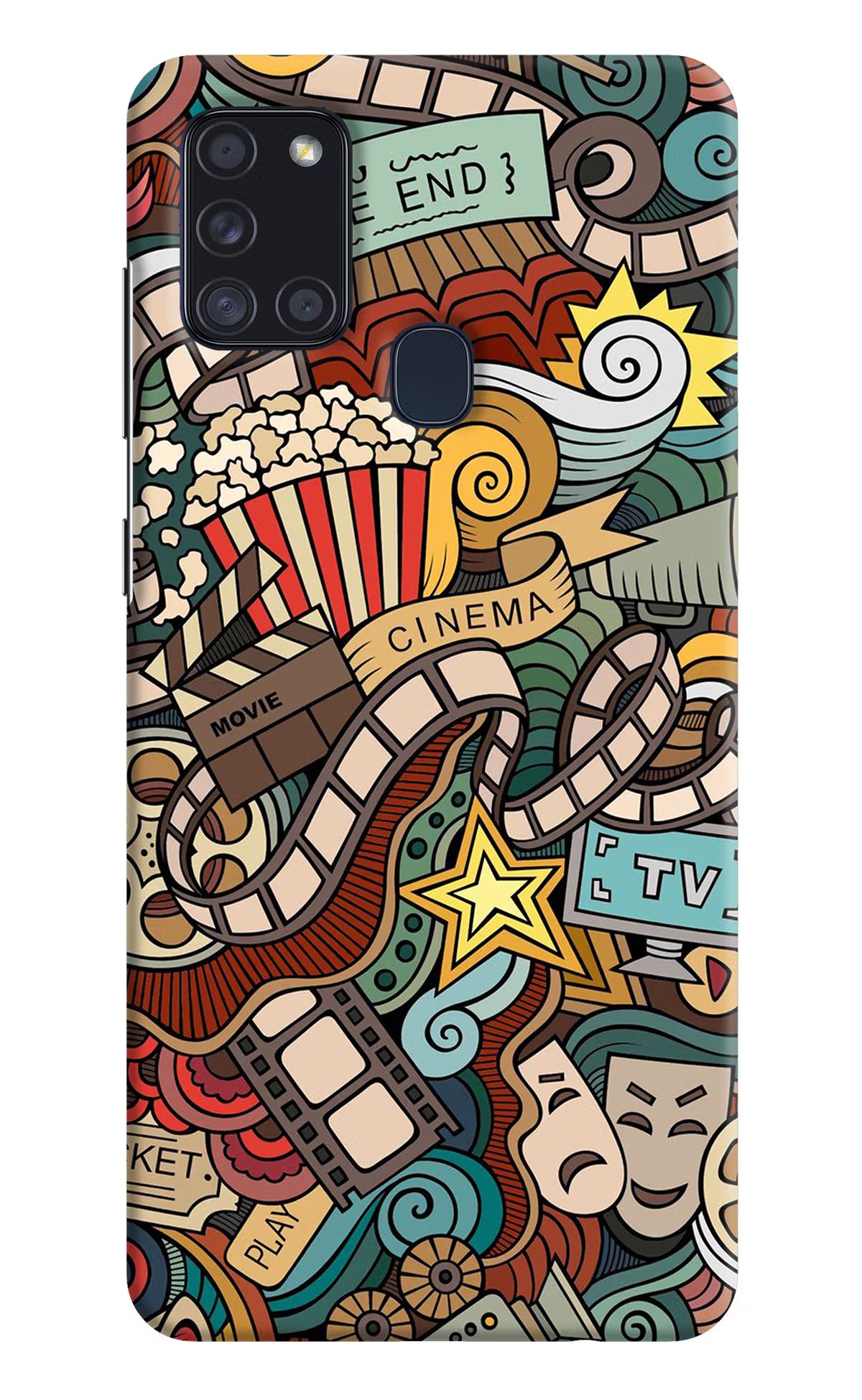 Cinema Abstract Samsung A21s Hard Case Back Cover by Casekaro