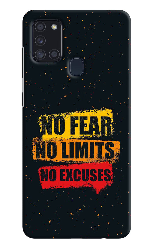 No Fear No Limits No Excuse Samsung A21s Hard Case Back Cover by Casekaro