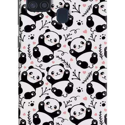 Cute Panda Samsung A21s Hard Case Back Cover by Casekaro