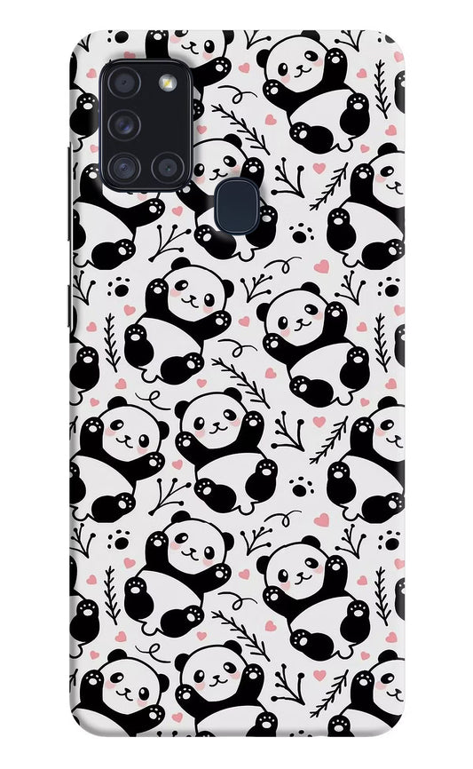 Cute Panda Samsung A21s Hard Case Back Cover by Casekaro