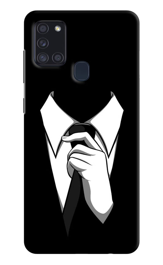 Black Tie Samsung A21s Hard Case Back Cover by Casekaro