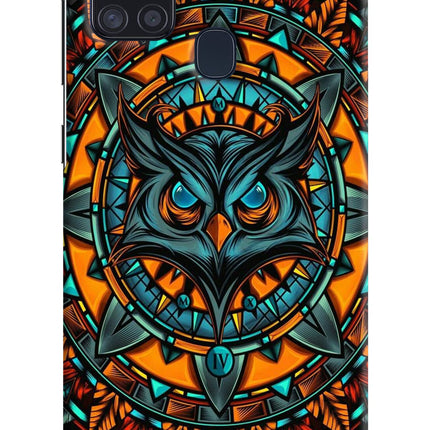 Angry Owl Art Samsung A21s Hard Case Back Cover by Casekaro