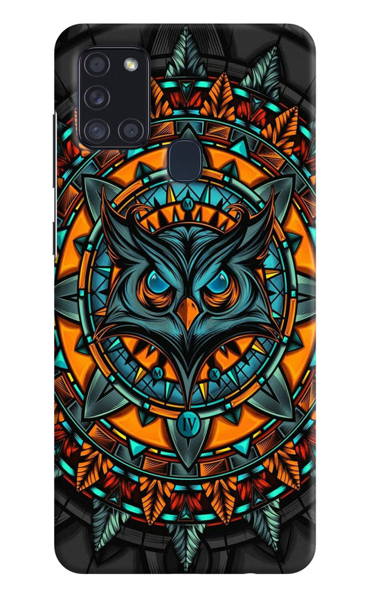 Angry Owl Art Samsung A21s Hard Case Back Cover by Casekaro