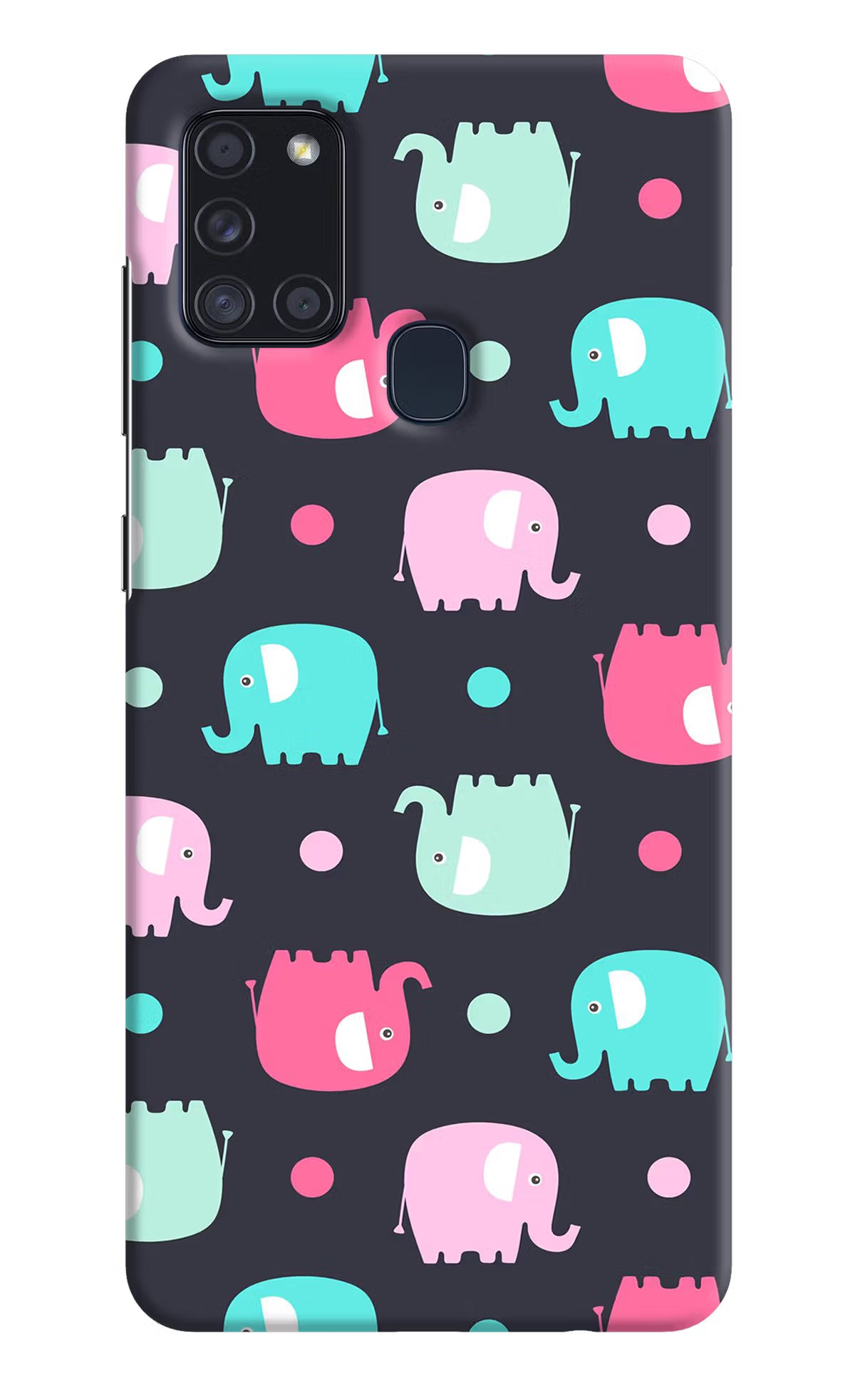 Elephants Samsung A21s Hard Case Back Cover by Casekaro