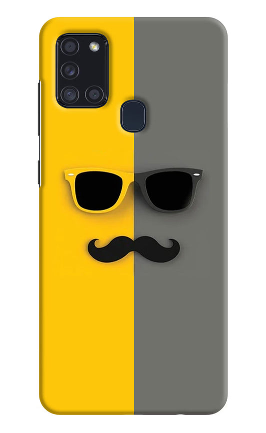 Sunglasses with Mustache Samsung A21s Hard Case Back Cover by Casekaro