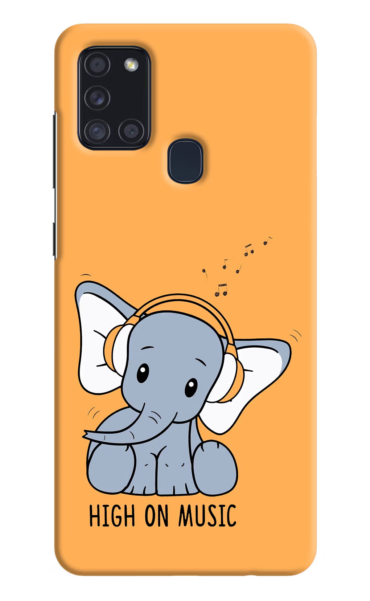 High On Music Samsung A21s Hard Case Back Cover by Casekaro
