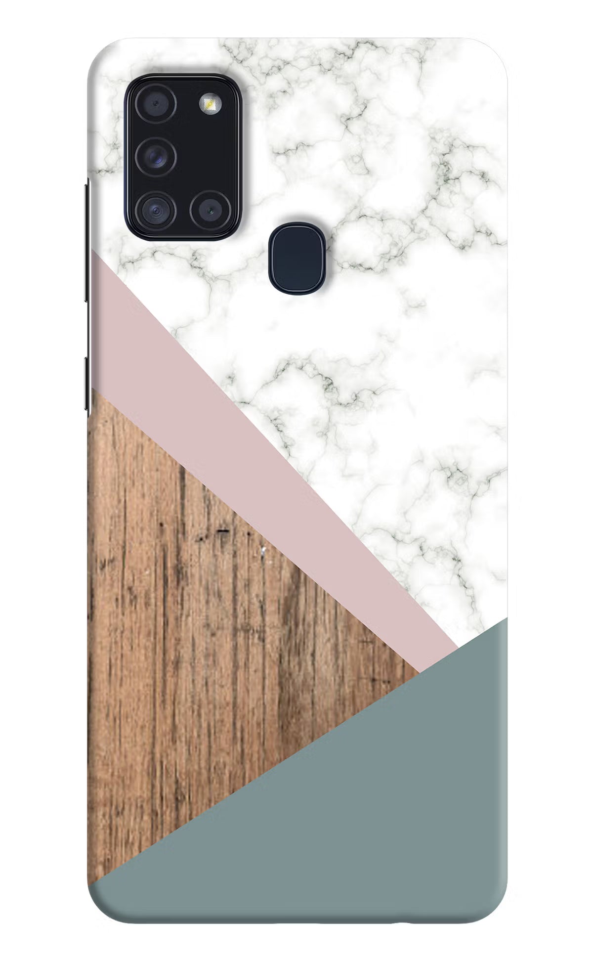 Marble wood Abstract Samsung A21s Hard Case Back Cover by Casekaro