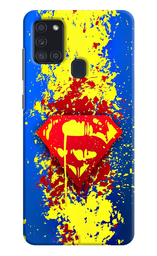 Superman logo Samsung A21s Hard Case Back Cover by Casekaro