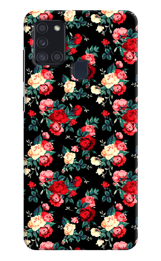 Rose Pattern Samsung A21s Hard Case Back Cover by Casekaro