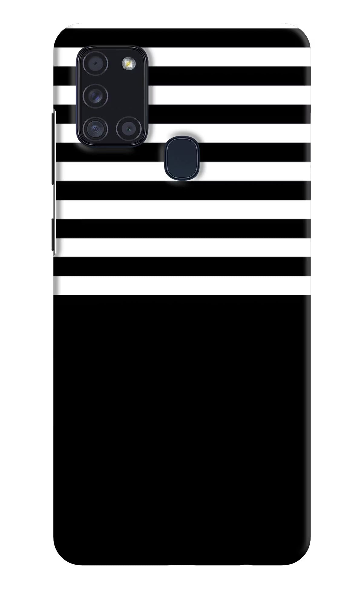 Black and White Print Samsung A21s Hard Case Back Cover by Casekaro
