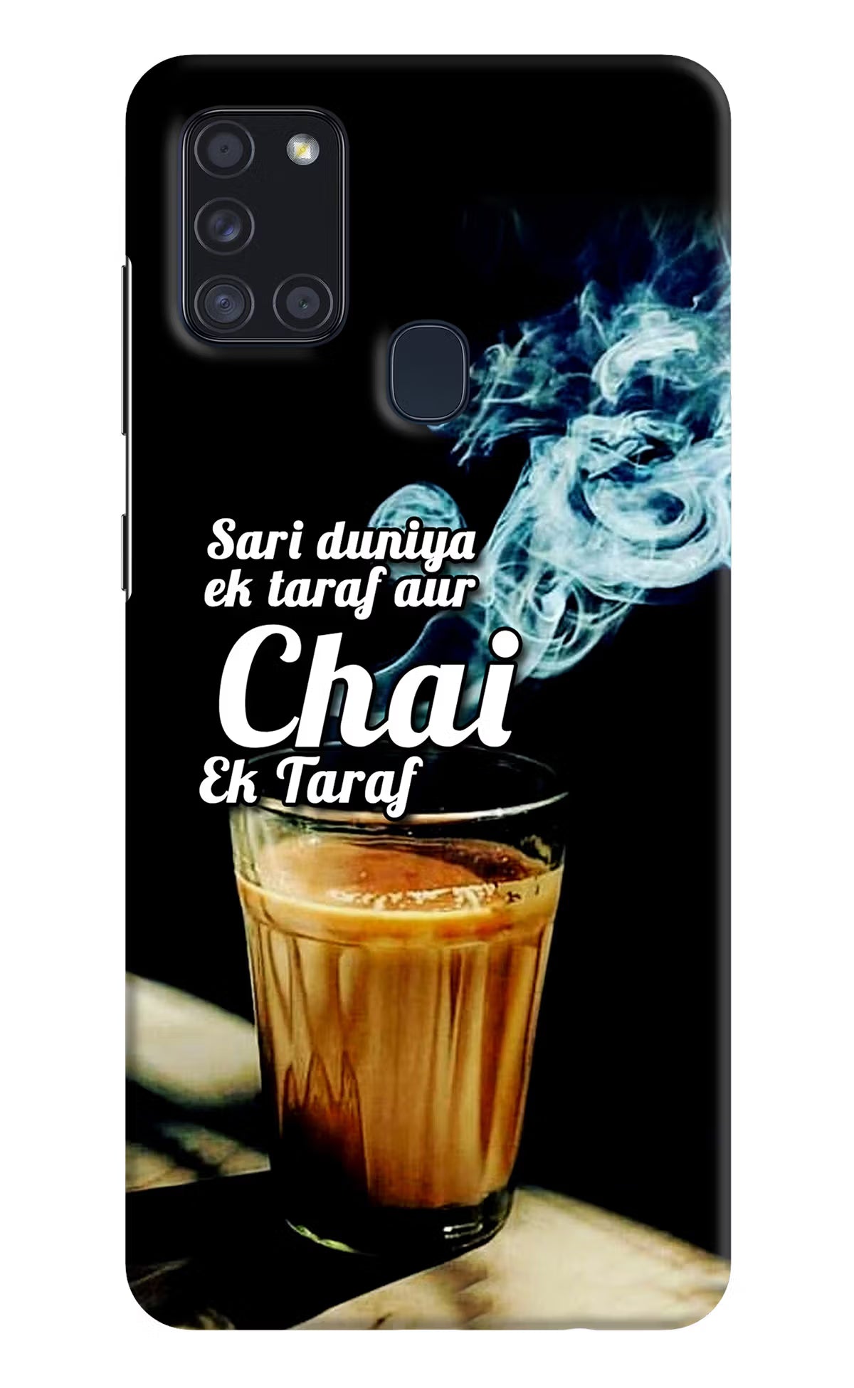 Chai Ek Taraf Quote Samsung A21s Hard Case Back Cover by Casekaro