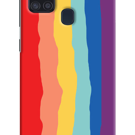 Rainbow Samsung A21s Hard Case Back Cover by Casekaro