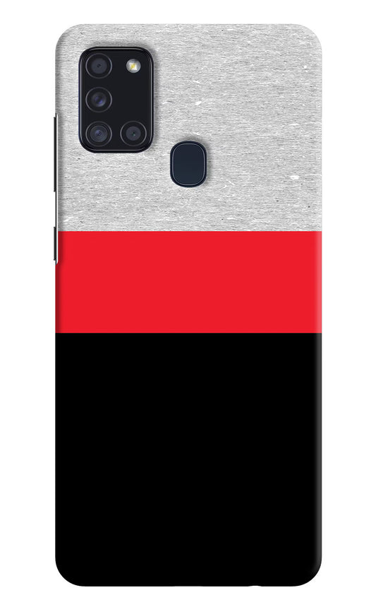 Tri Color Pattern Samsung A21s Hard Case Back Cover by Casekaro