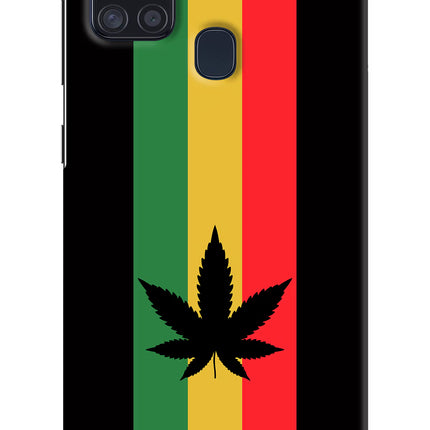 Weed Flag Samsung A21s Hard Case Back Cover by Casekaro