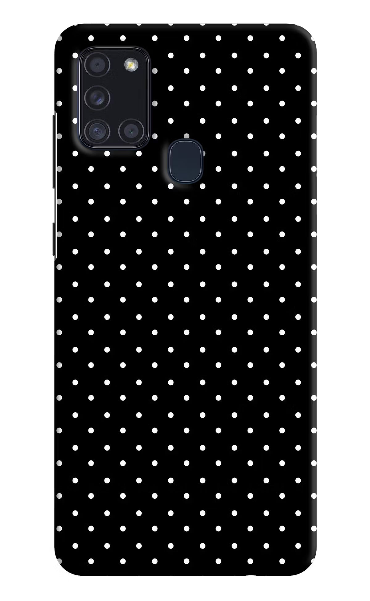 White Dots Samsung A21s Hard Case Back Cover by Casekaro
