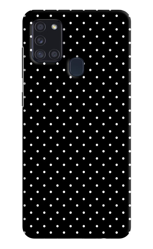 White Dots Samsung A21s Hard Case Back Cover by Casekaro